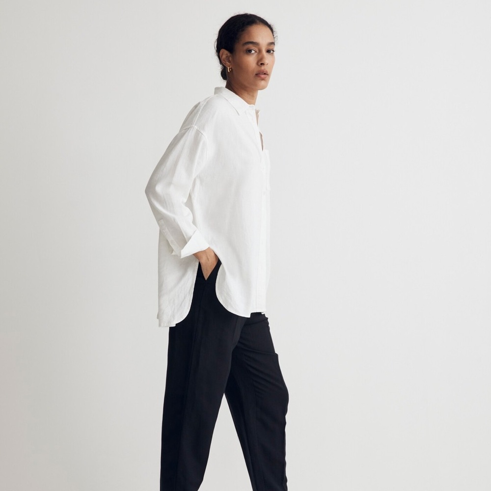 Madewell The Linen-Blend Oversized Shirt - size M - NWT - Picture 3 of 5